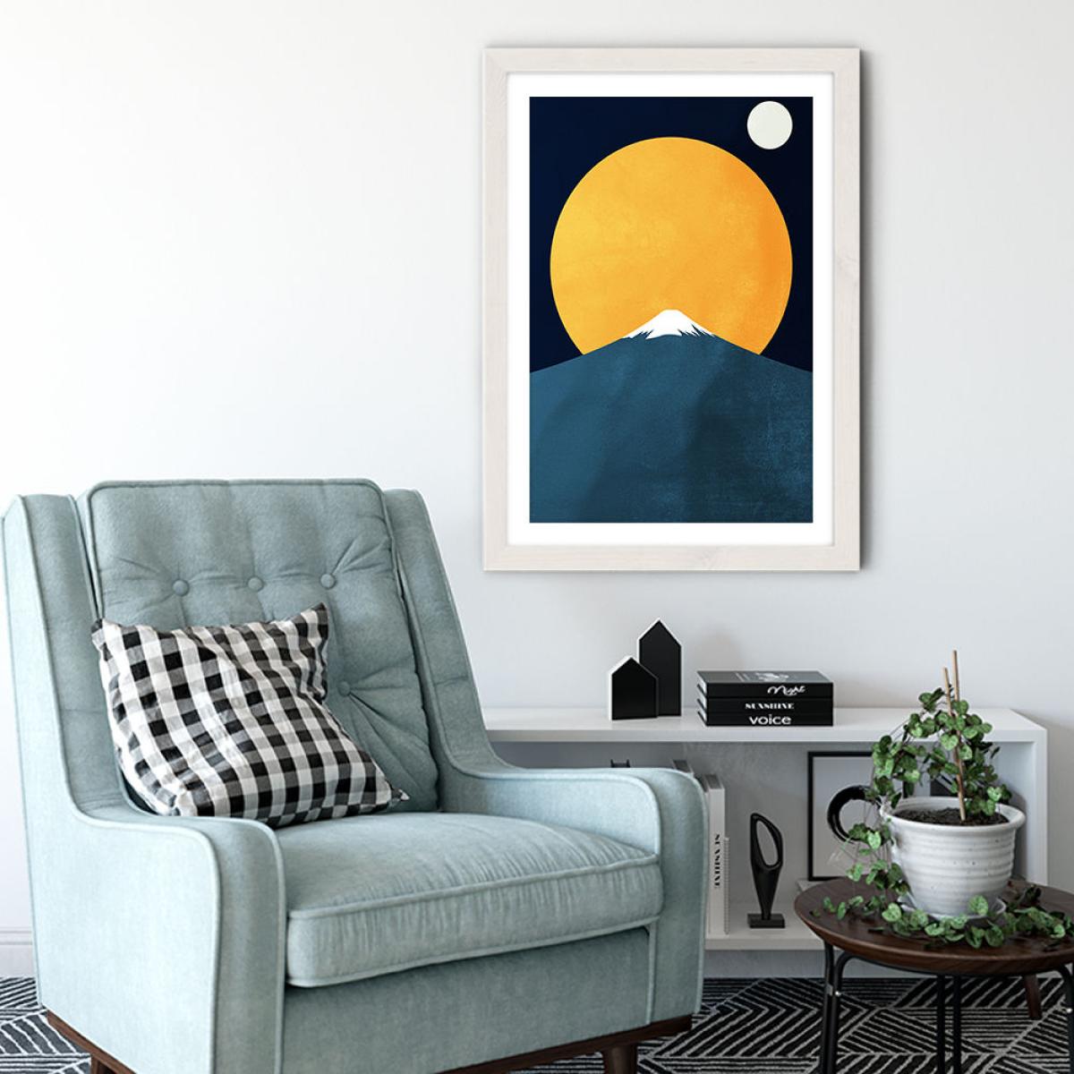 Himalaya at Night Art Print White Frame – image 5