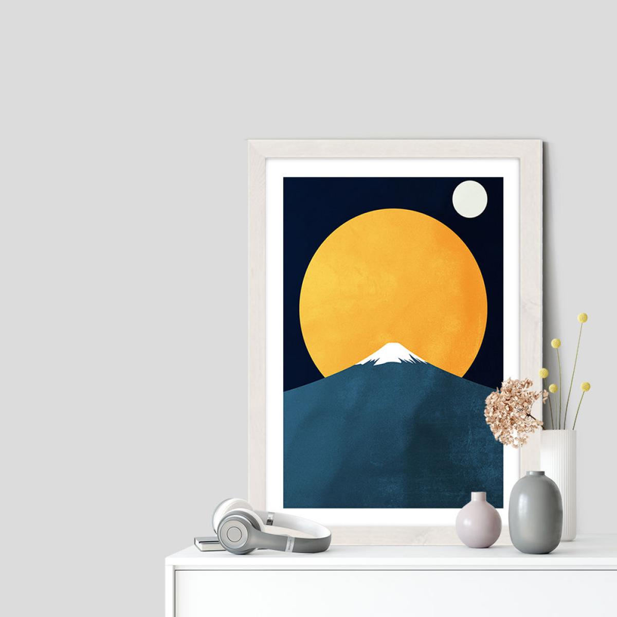 Himalaya at Night Art Print White Frame – image 6