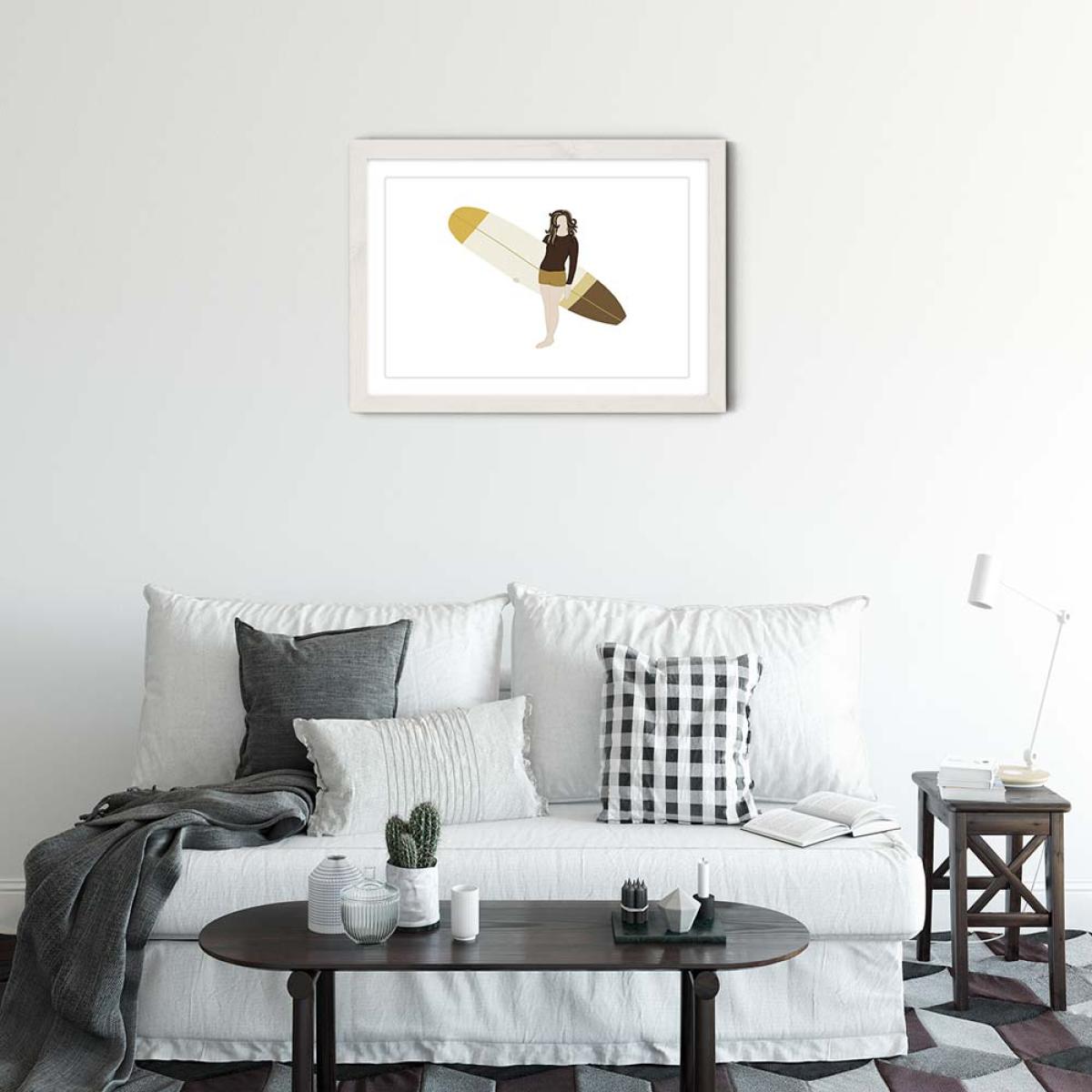 Leaf Art Print White Frame – image 2