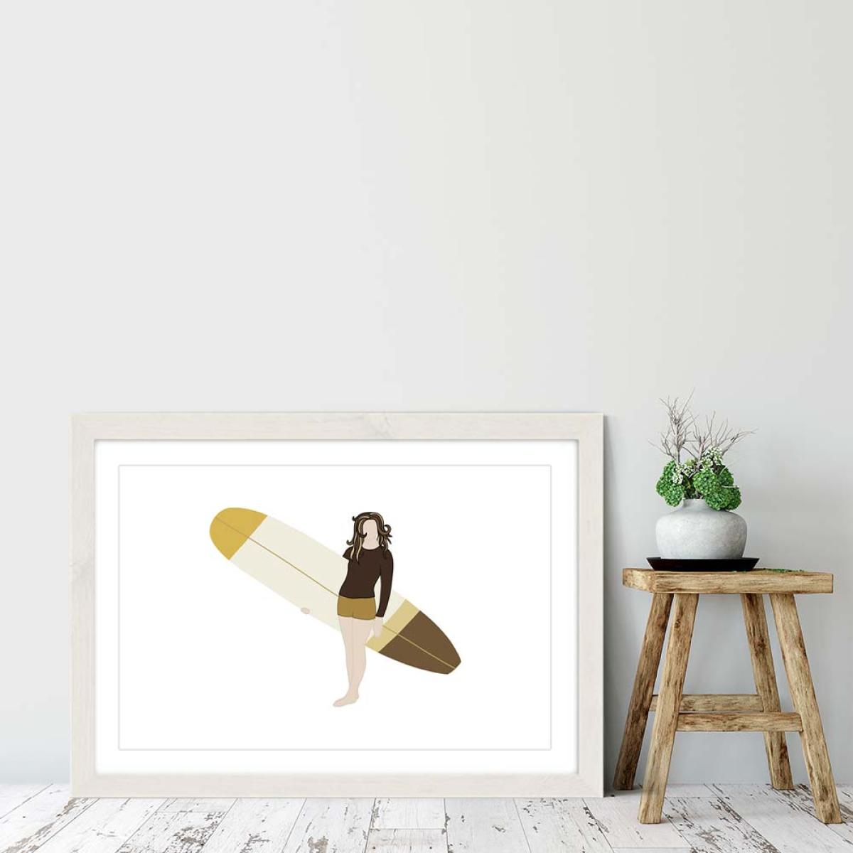 Leaf Art Print White Frame – image 4