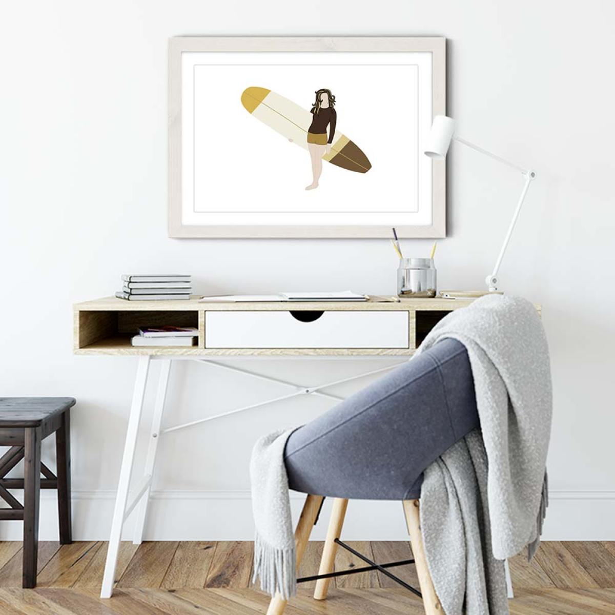 Leaf Art Print White Frame – image 5