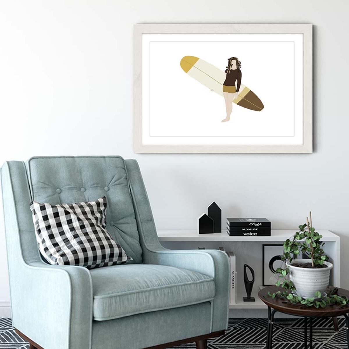 Leaf Art Print White Frame – image 6