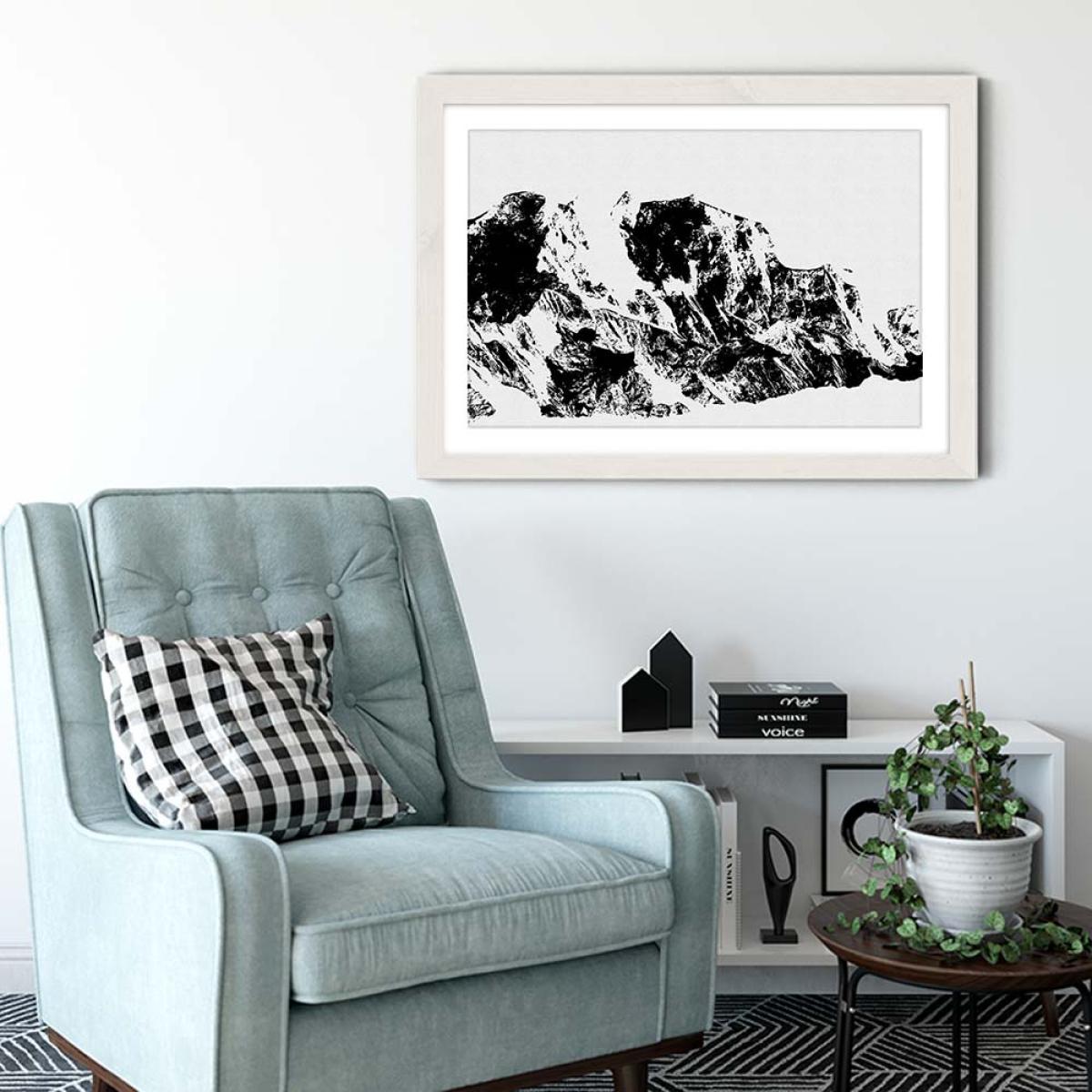 Mountains II Art Print White Frame – image 4