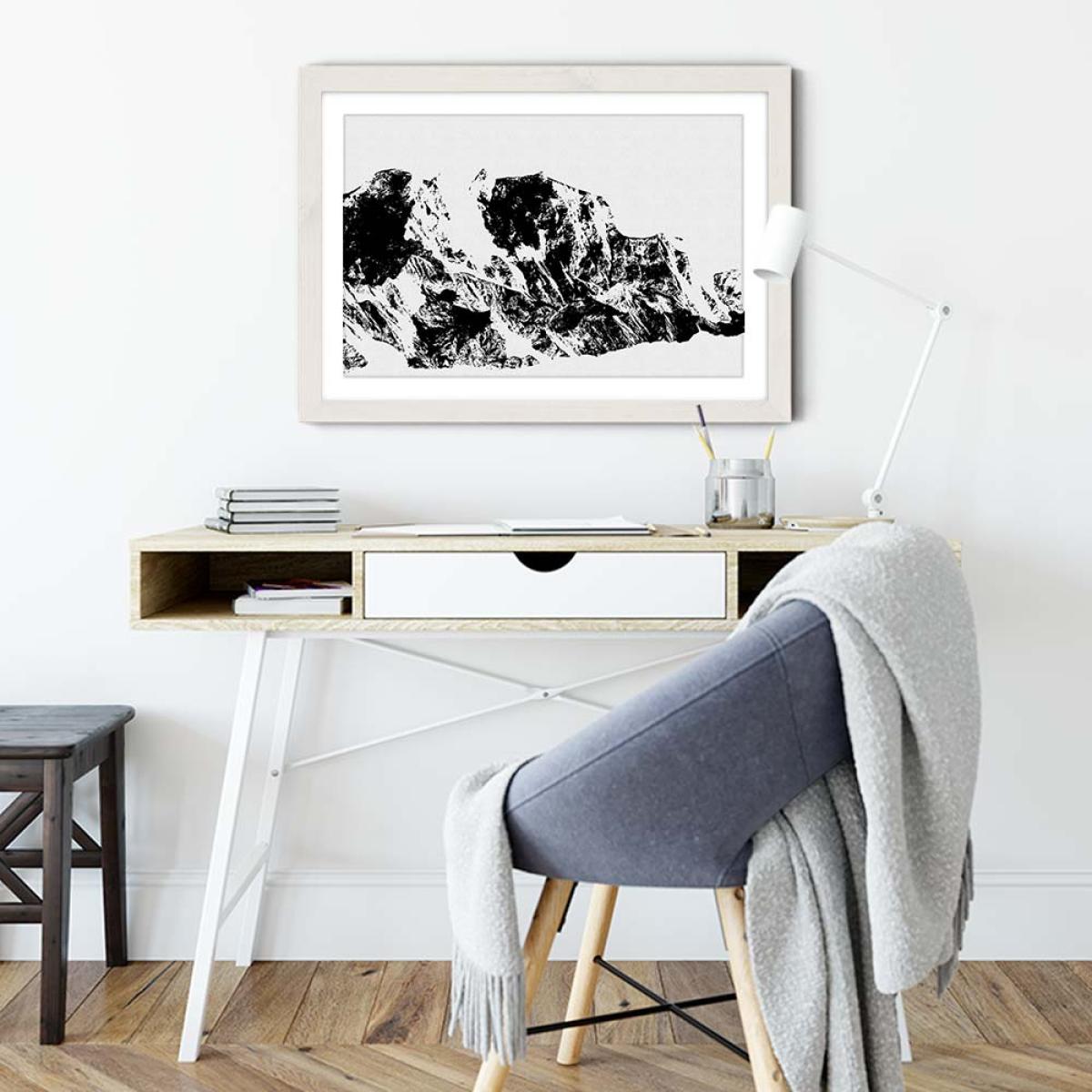 Mountains II Art Print White Frame – image 5