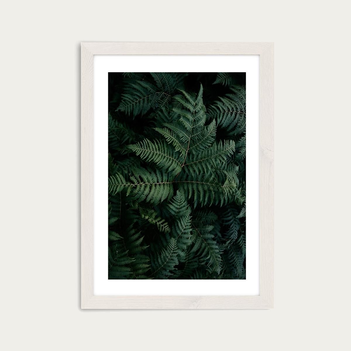 Lush Forest Greens Art Print White Frame