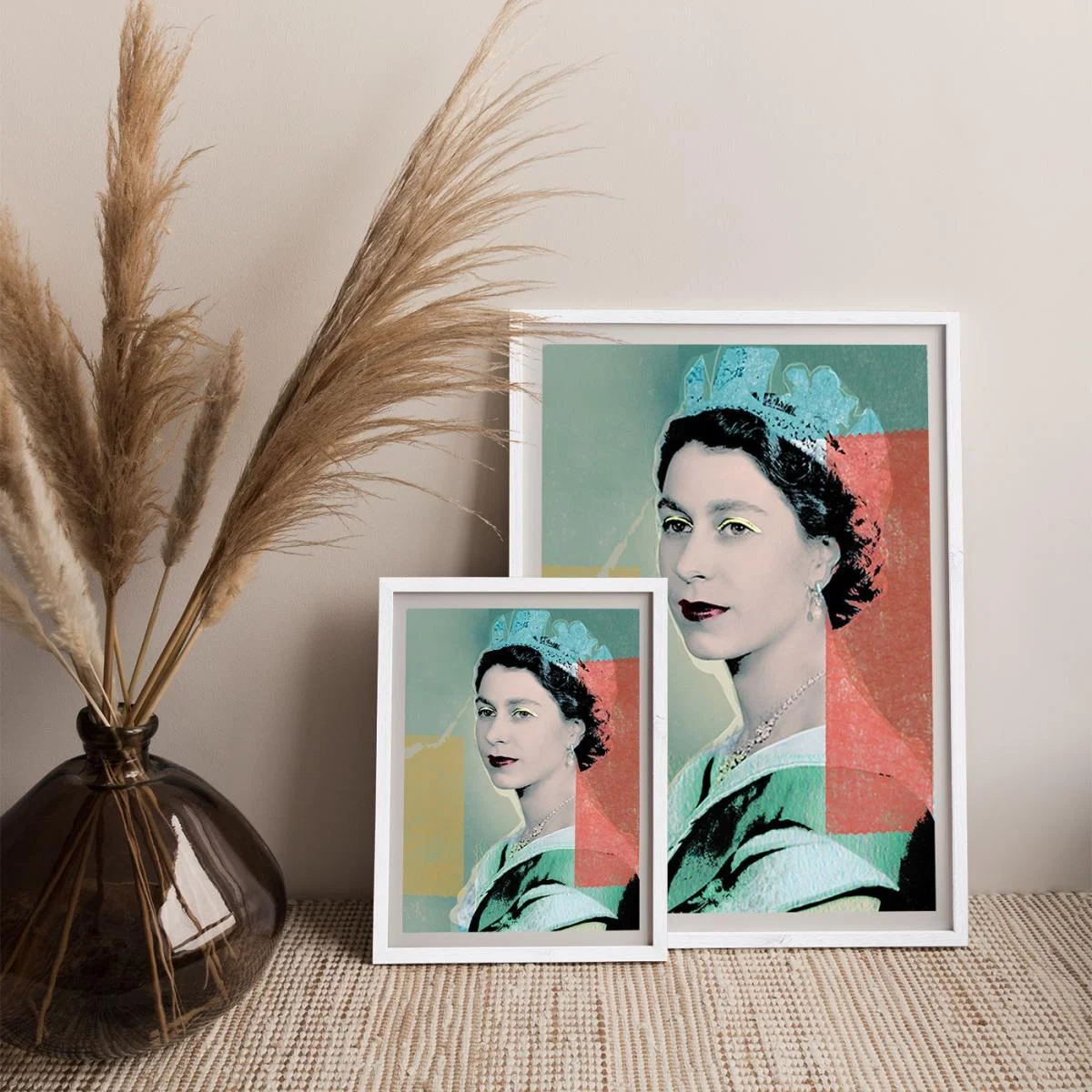 The Queen in Green Art Print White Frame – image 6