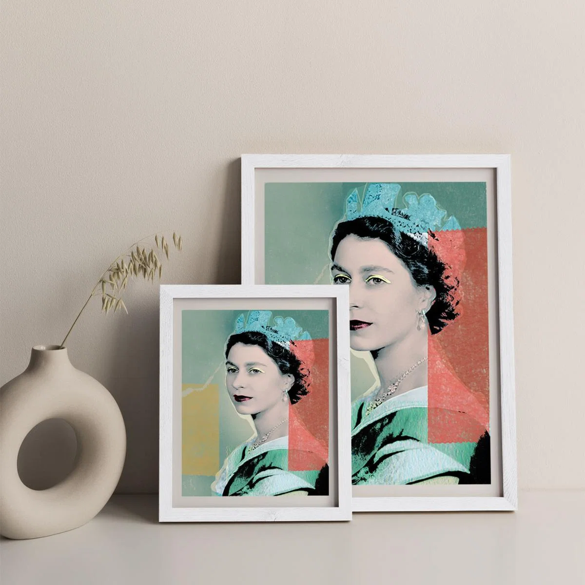 The Queen in Green Art Print White Frame – image 8