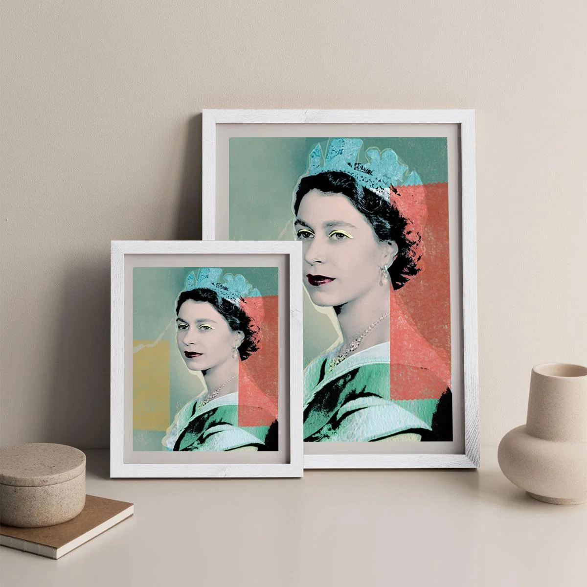 The Queen in Green Art Print White Frame – image 9