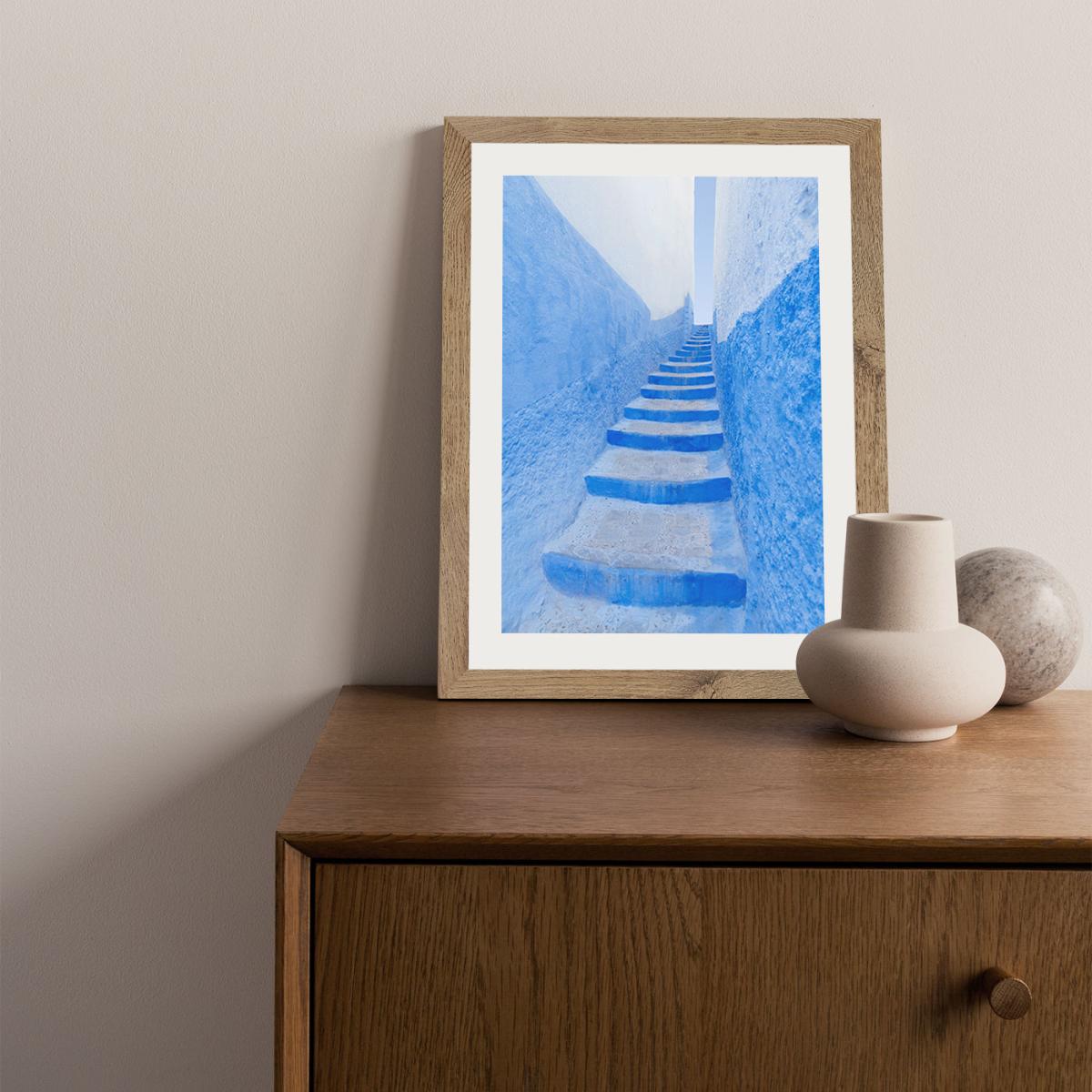 Stairway Art Print Oak Frame – image 2