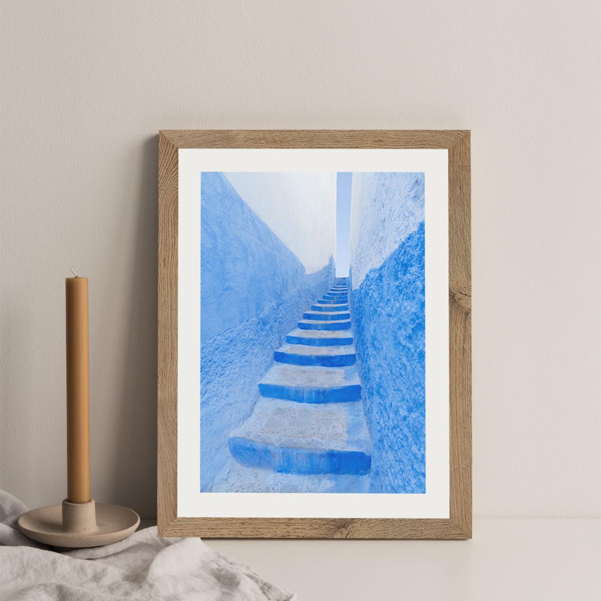 Stairway Art Print Oak Frame – image 4