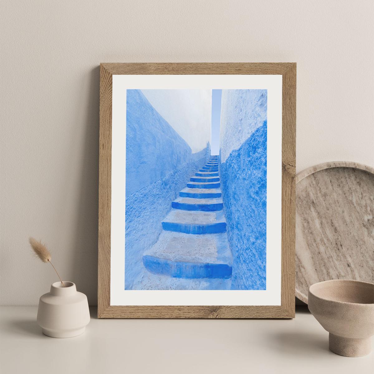 Stairway Art Print Oak Frame – image 6