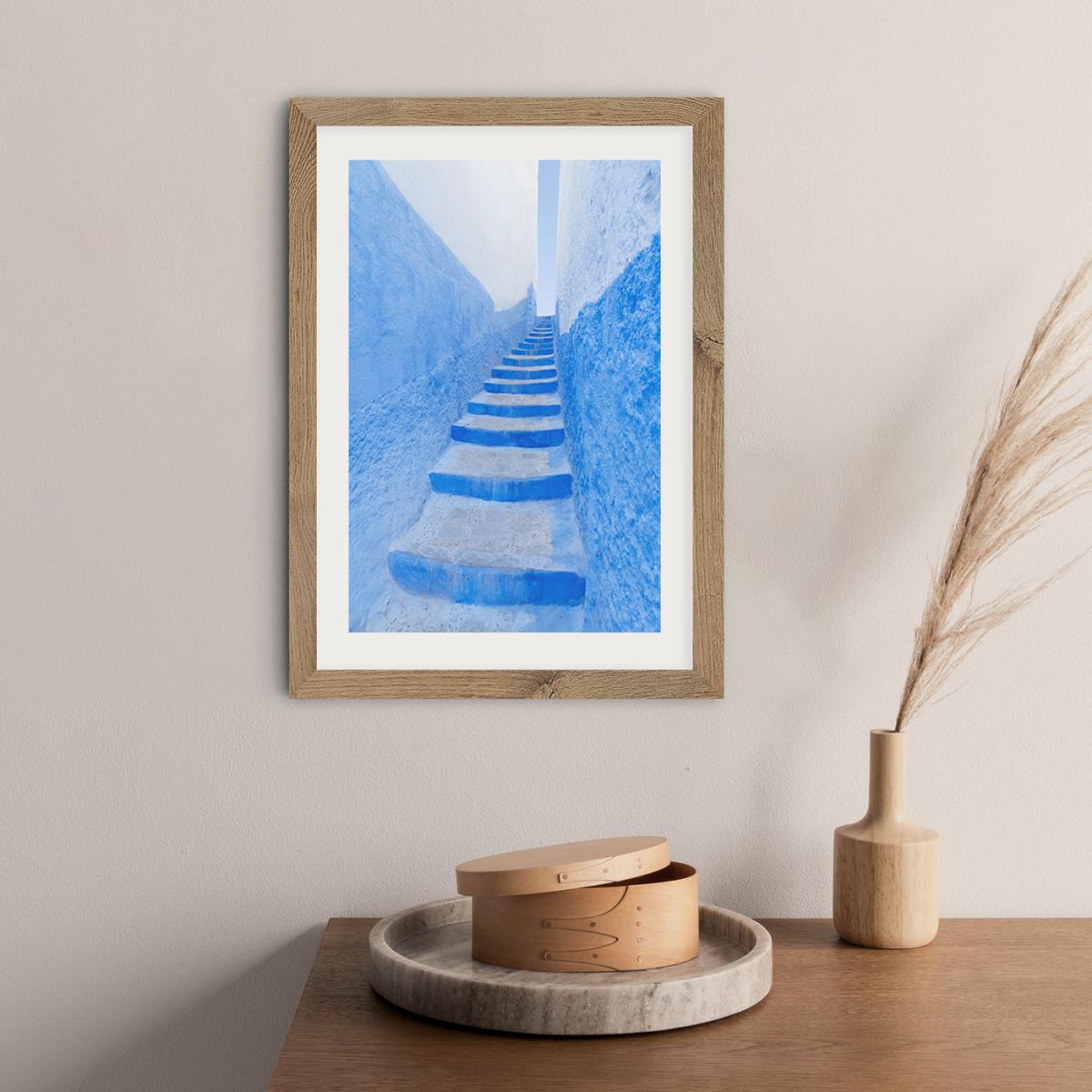Stairway Art Print Oak Frame – image 7