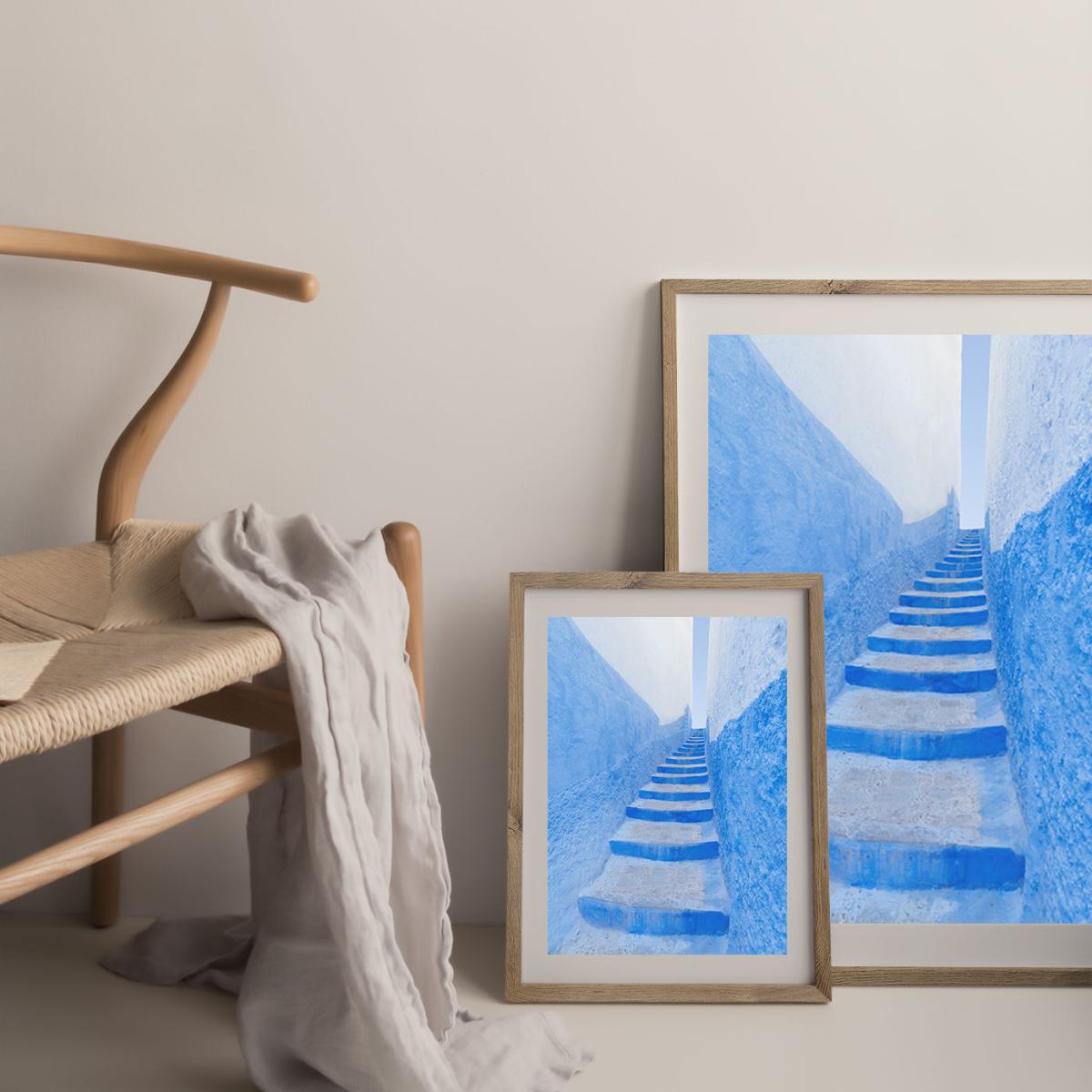 Stairway Art Print Oak Frame – image 8