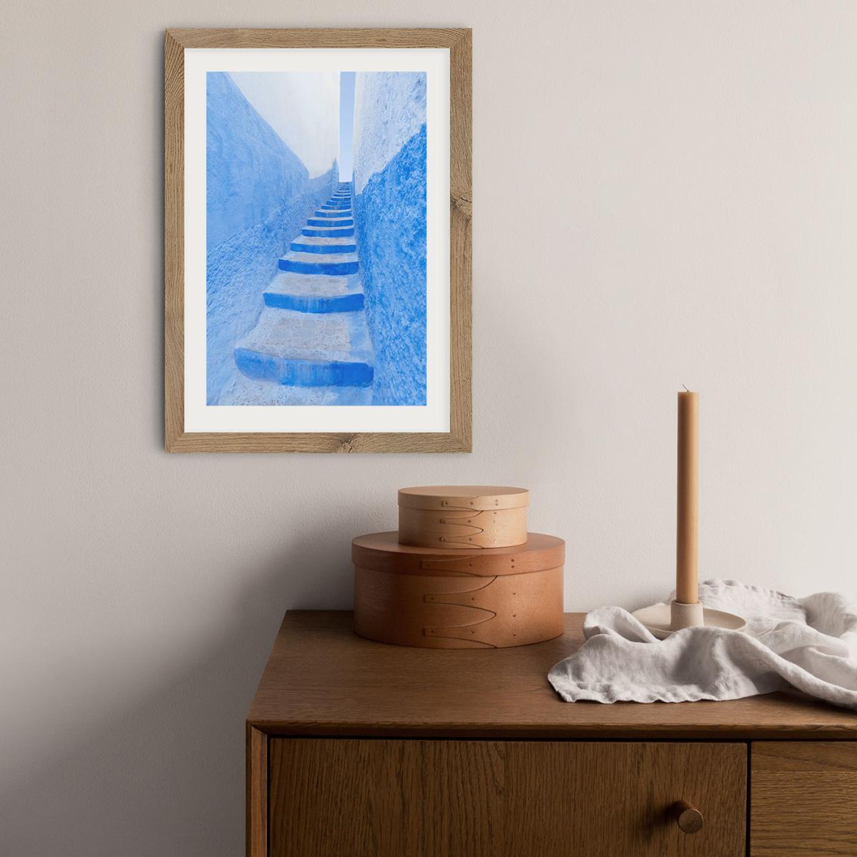 Stairway Art Print Oak Frame – image 9