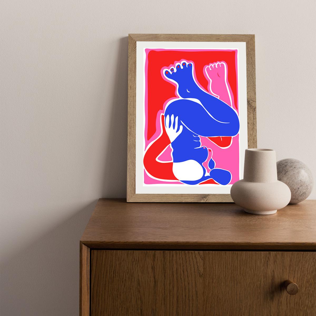 I'll Wait Here Art Print Oak Frame – image 2