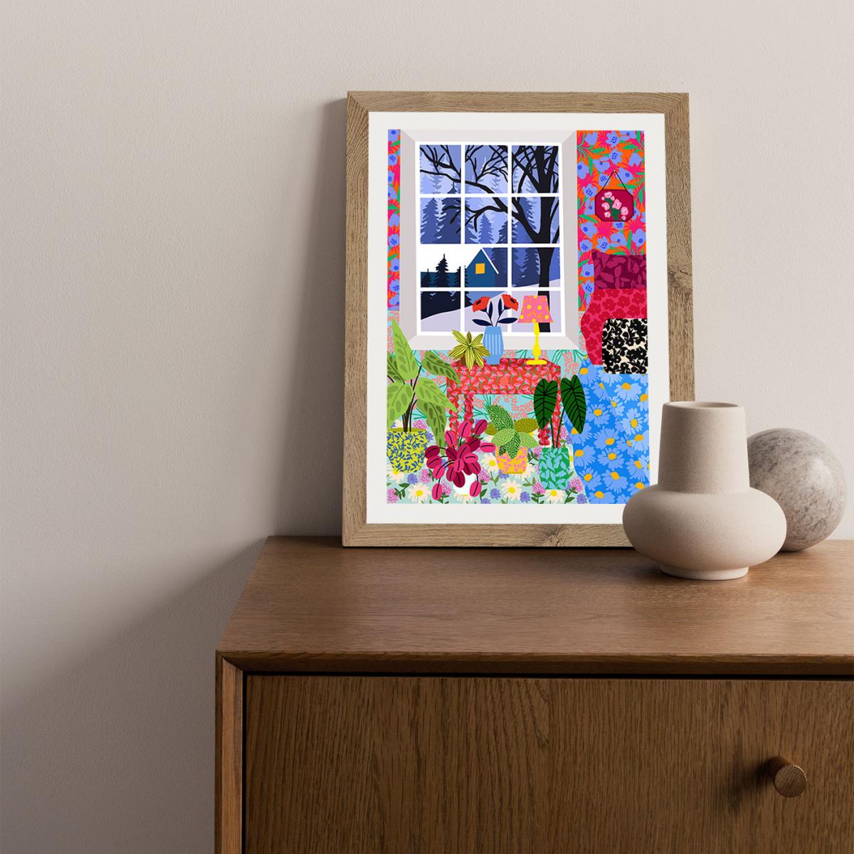 Cozy Place Art Print Oak Frame – image 2