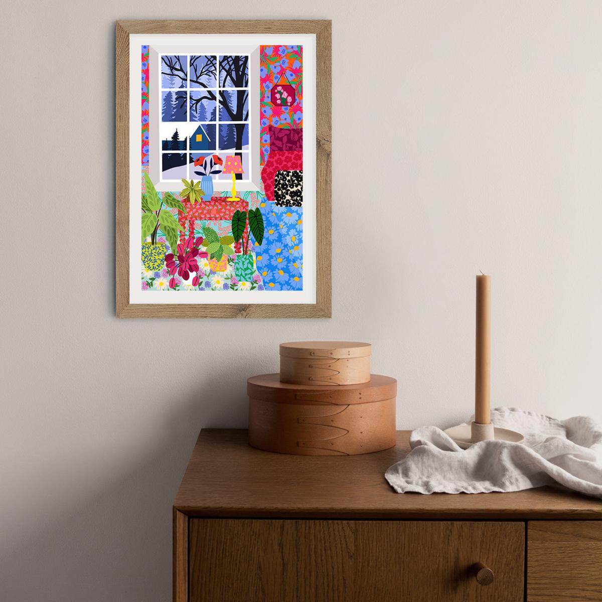 Cozy Place Art Print Oak Frame – image 3