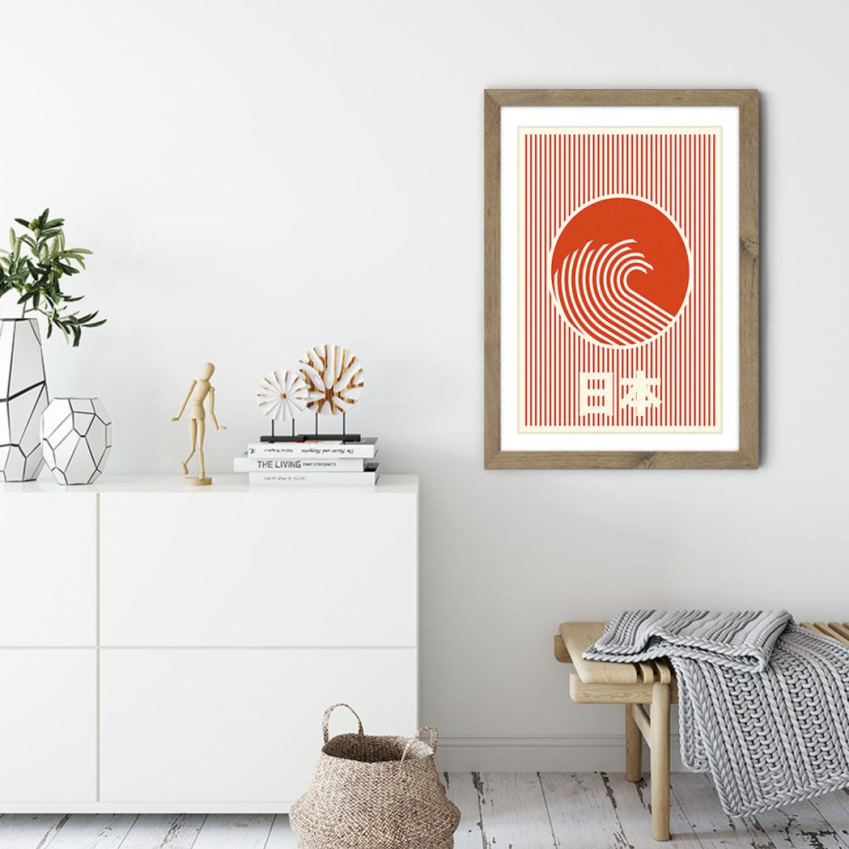 Great Wave Of Nippon Art Print Oak Frame – image 3