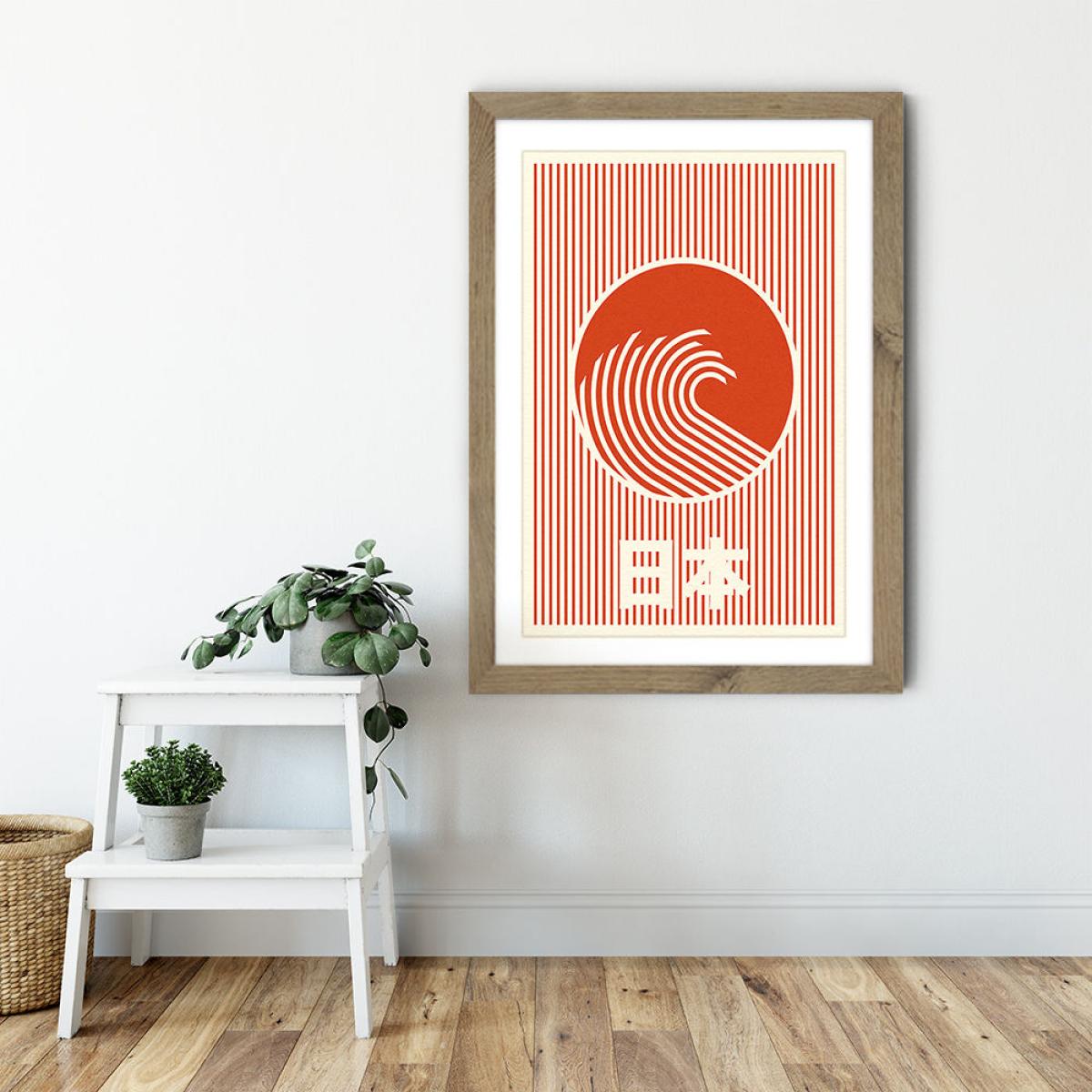 Great Wave Of Nippon Art Print Oak Frame – image 6