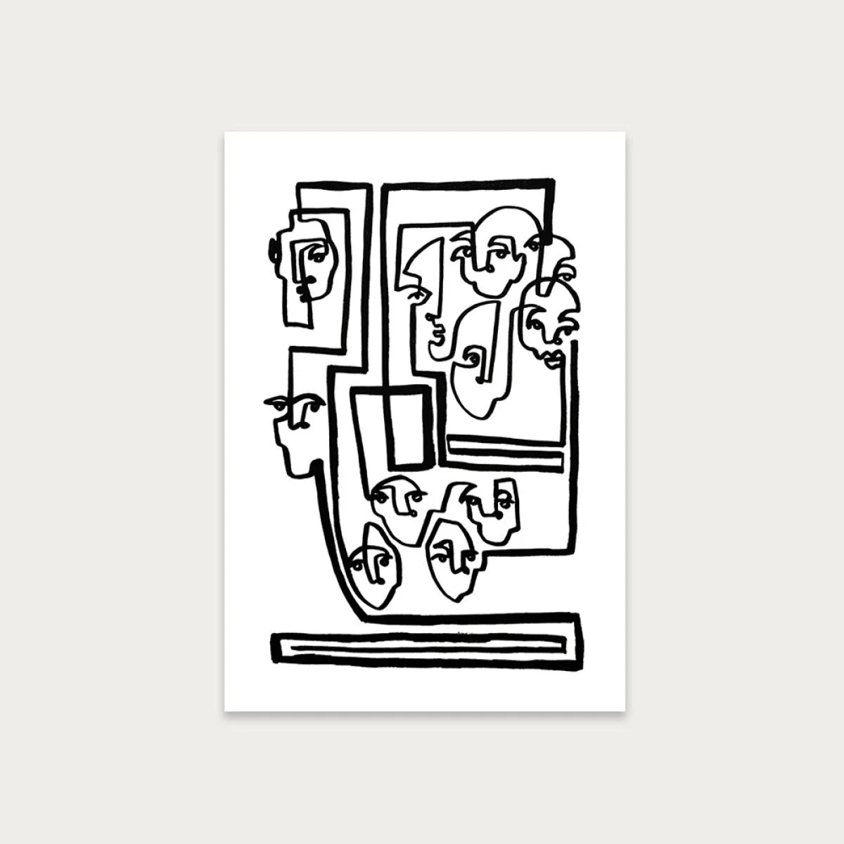 Face Book V Art Print Unframed