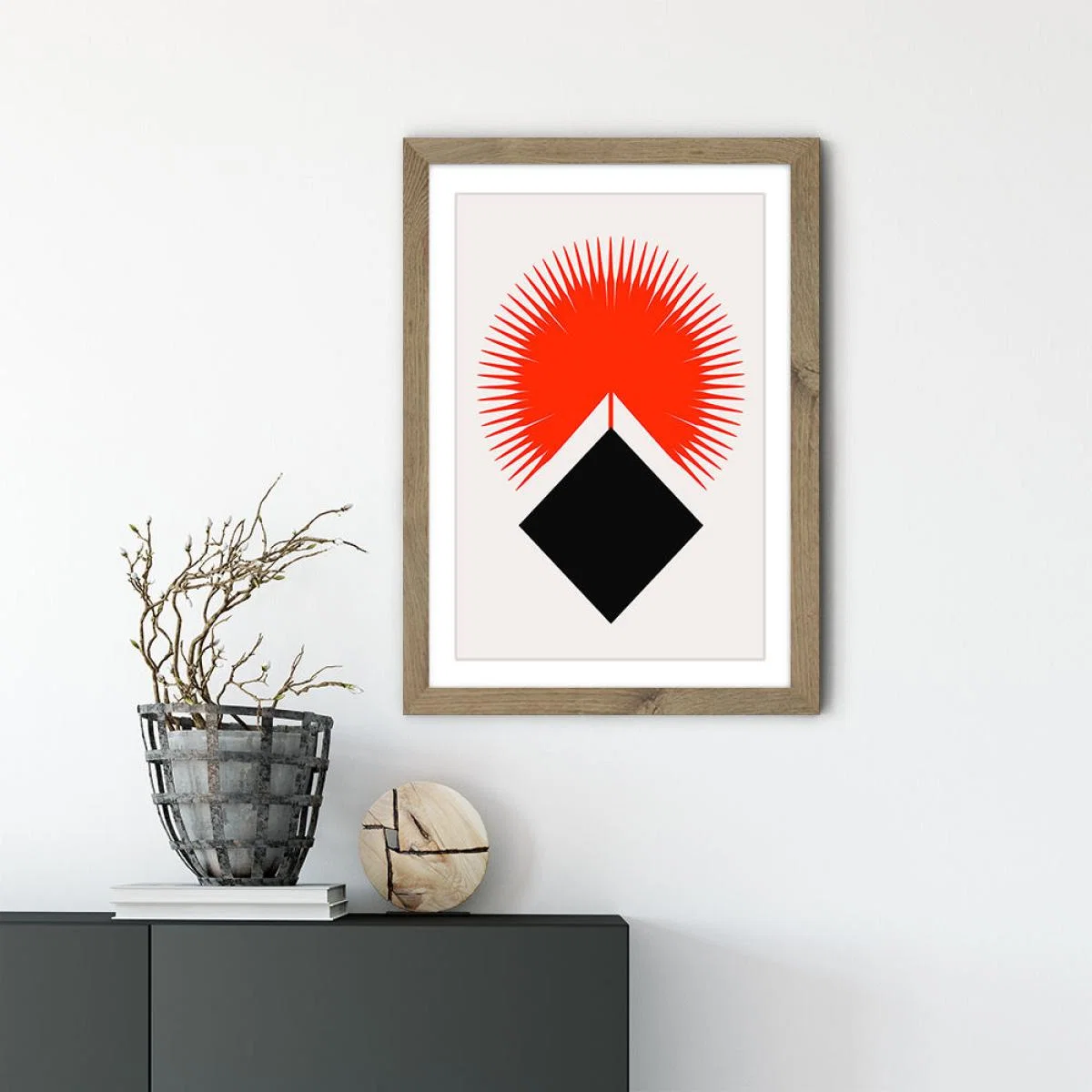 Shape No.11 - A Art Print Oak Frame – image 3
