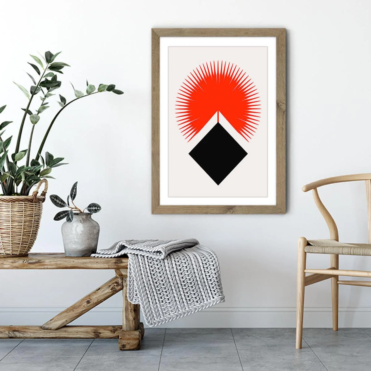 Shape No.11 - A Art Print Oak Frame – image 5