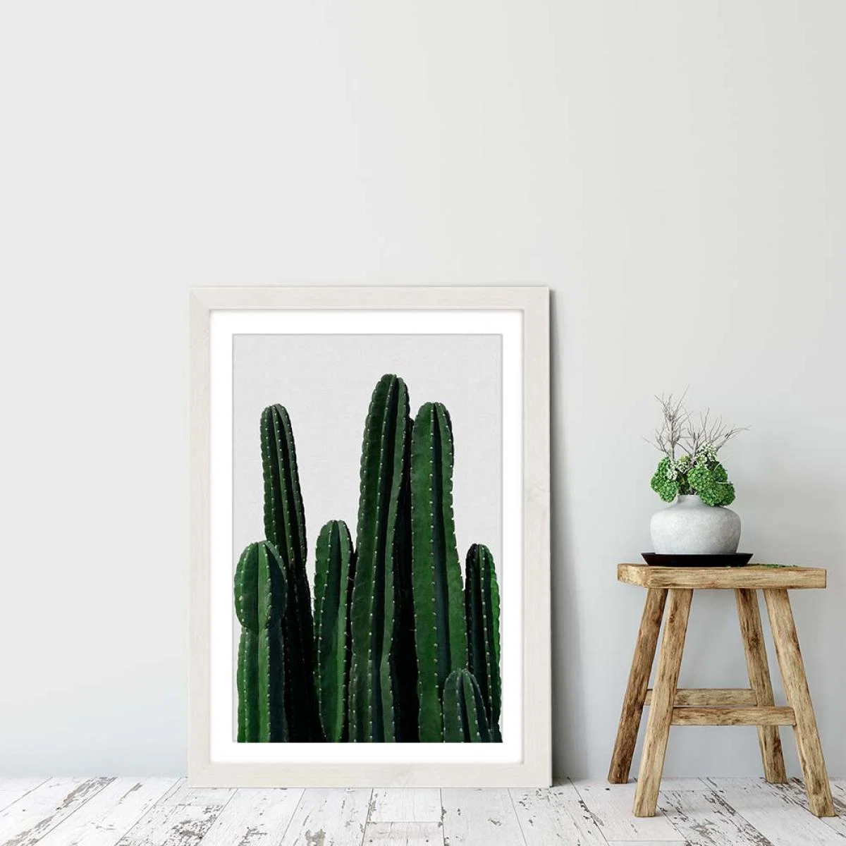 Cactus Art Print White Frame – image 6