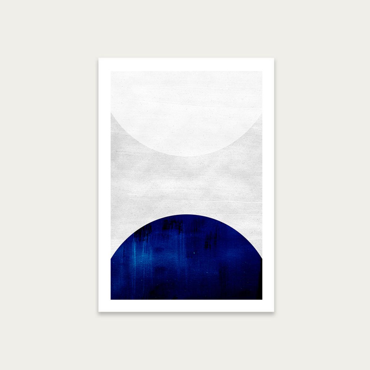 White and Cobalt Art Print Unframed