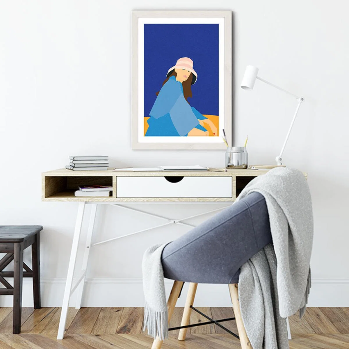 Sophie in The Valley Of Summer's End Art Print White Frame – image 5
