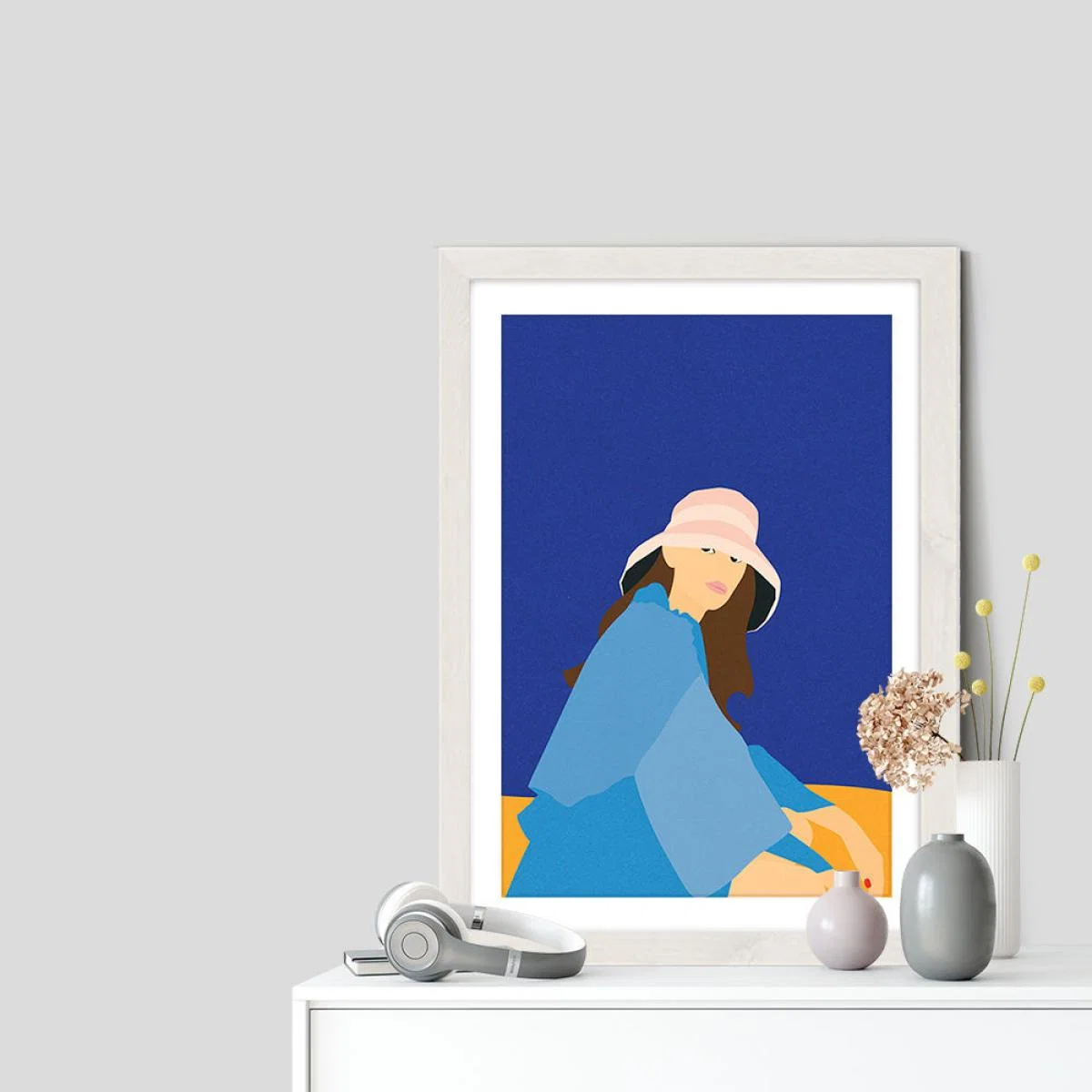 Sophie in The Valley Of Summer's End Art Print White Frame – image 6