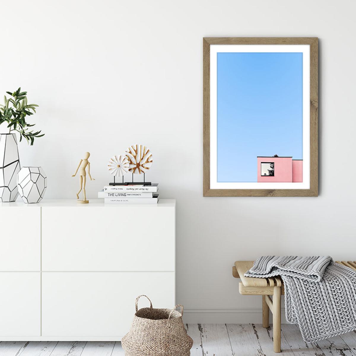 Mirror House Art Print Oak Frame – image 5