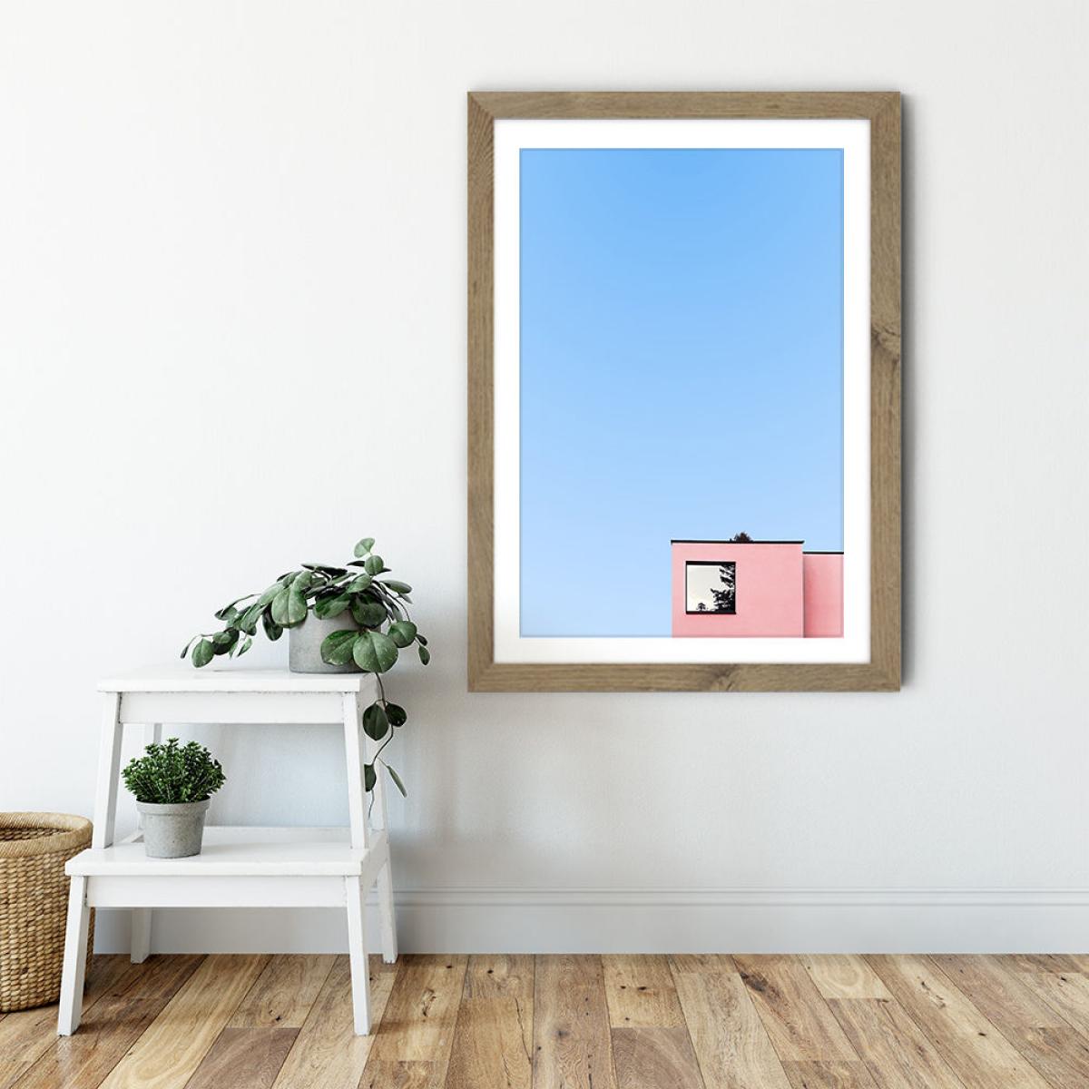 Mirror House Art Print Oak Frame – image 6