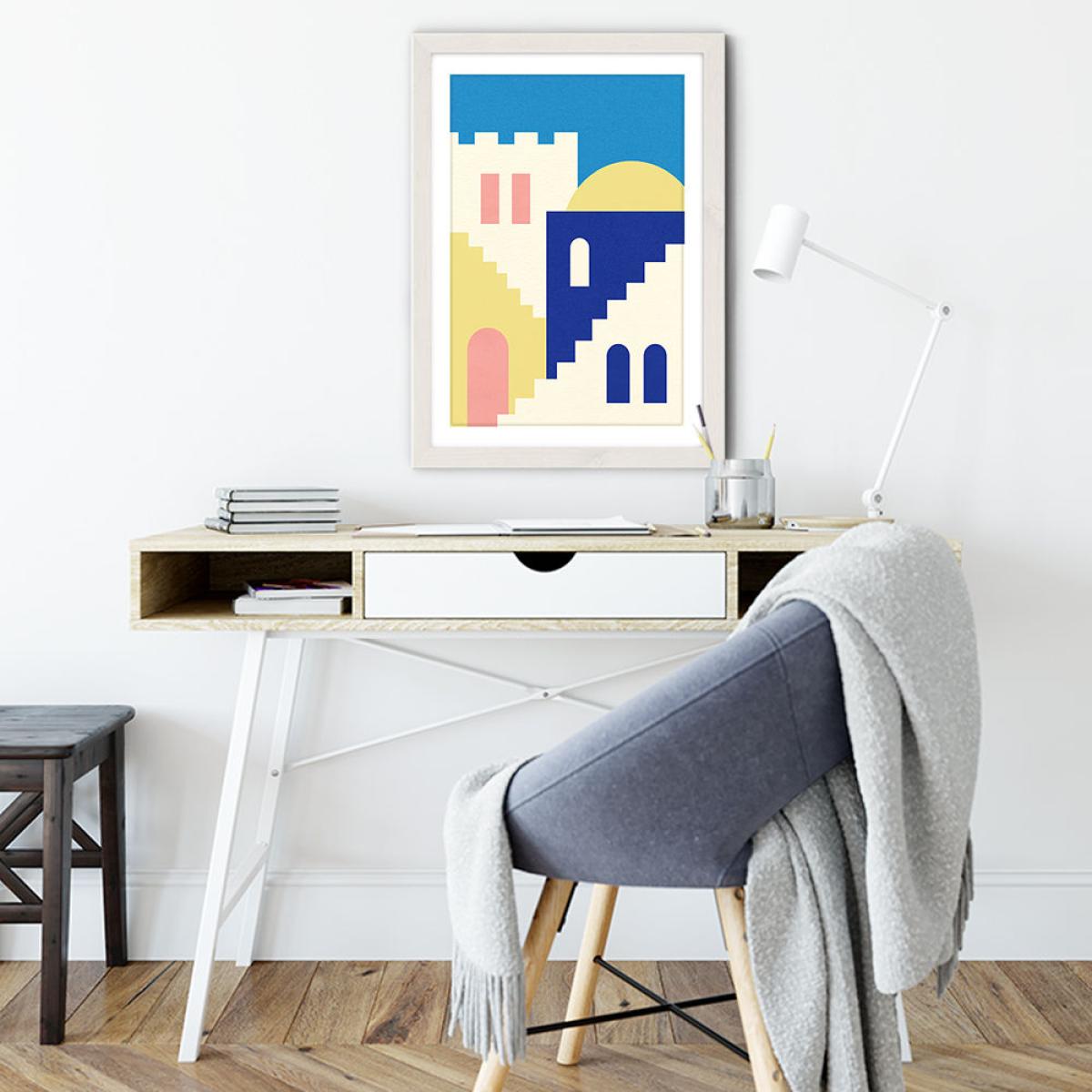 Houses and Stairs of Rabat Art Print White Frame – image 5