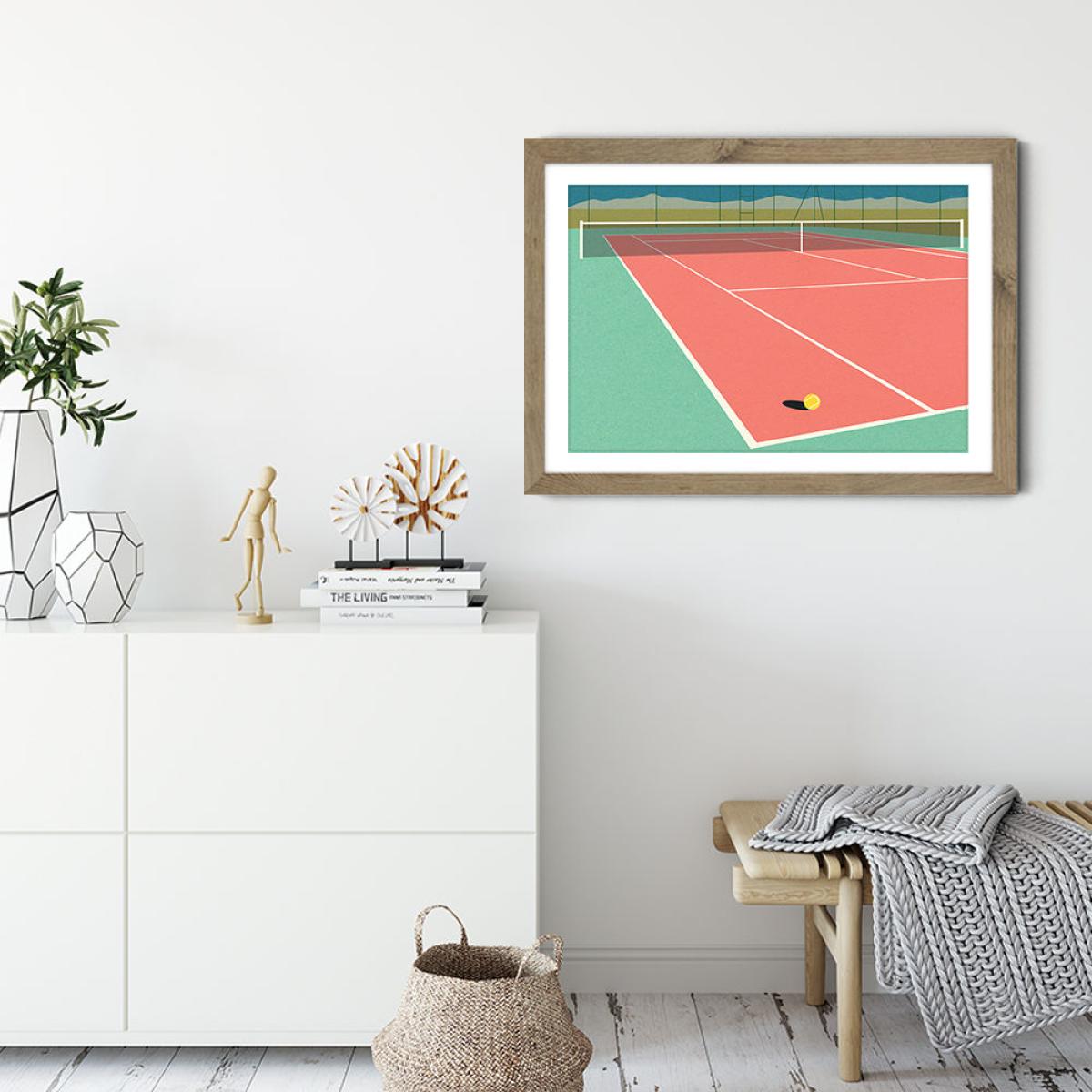 Nevada Tennis Court II Art Print Oak Frame – image 5