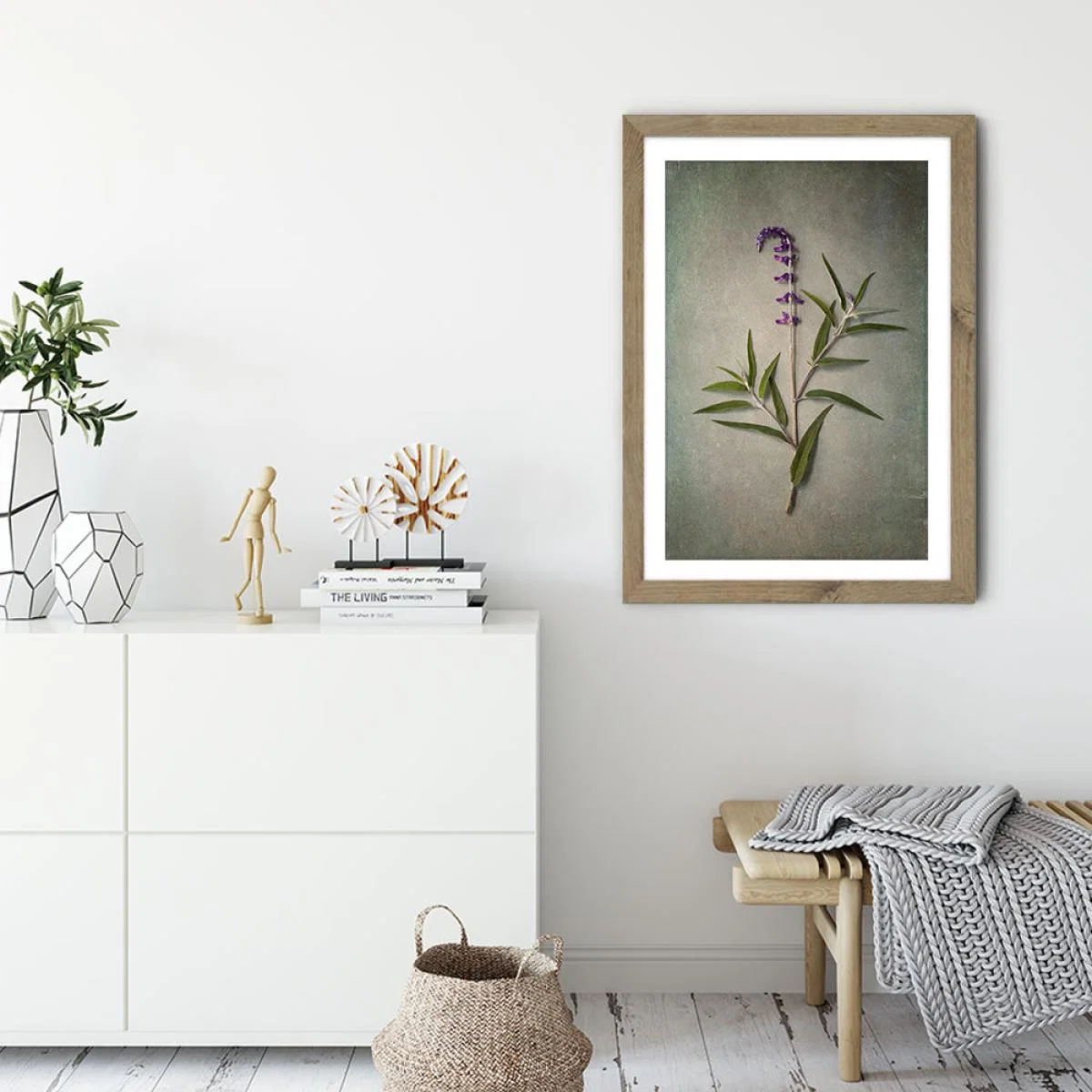 Foraged 4 Art Print Oak Frame – image 3