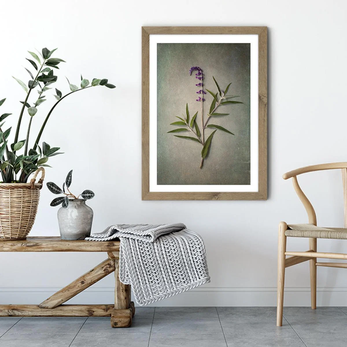 Foraged 4 Art Print Oak Frame – image 4