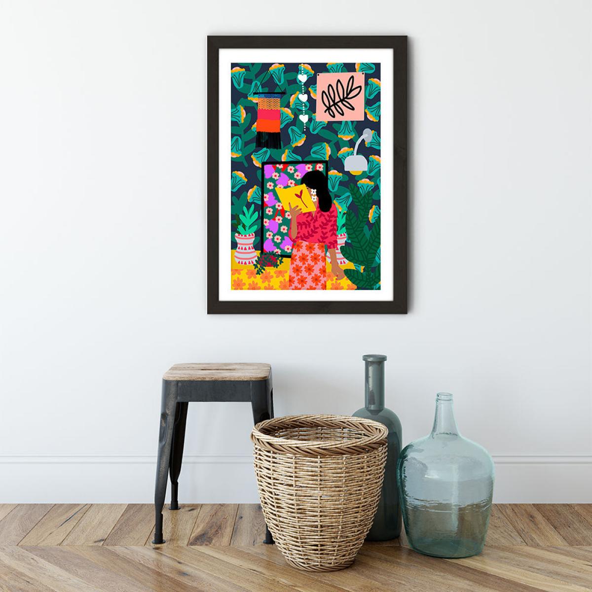 Reading all Day Art Print Black Frame – image 2