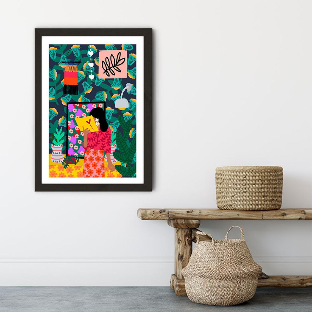Reading all Day Art Print Black Frame – image 7