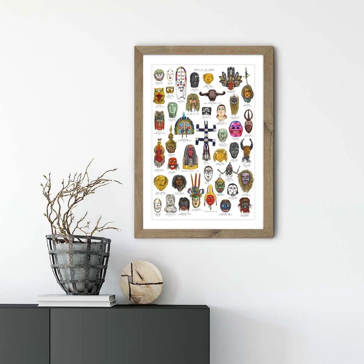 Oak Frame Masks Art Print – image 2