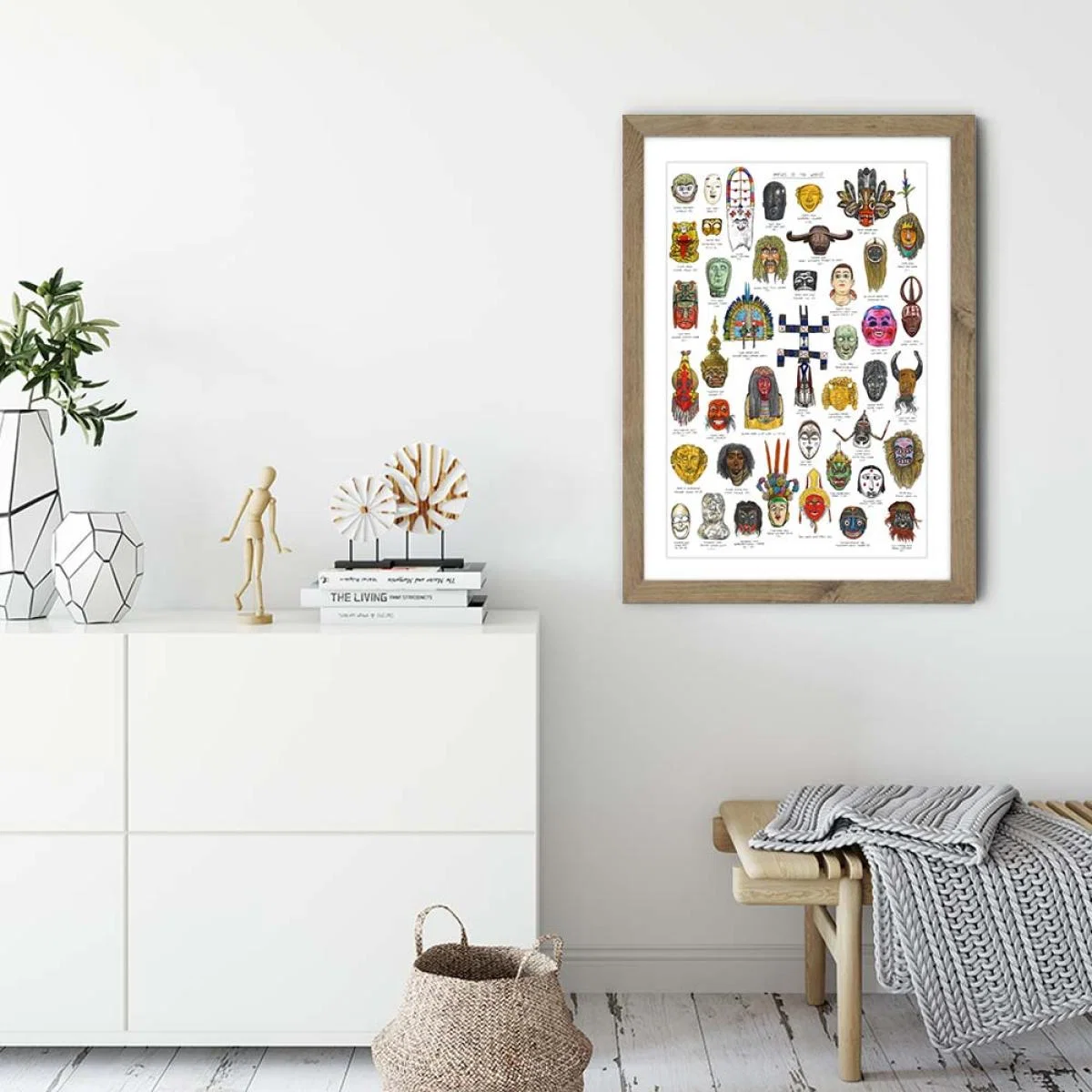 Oak Frame Masks Art Print – image 3