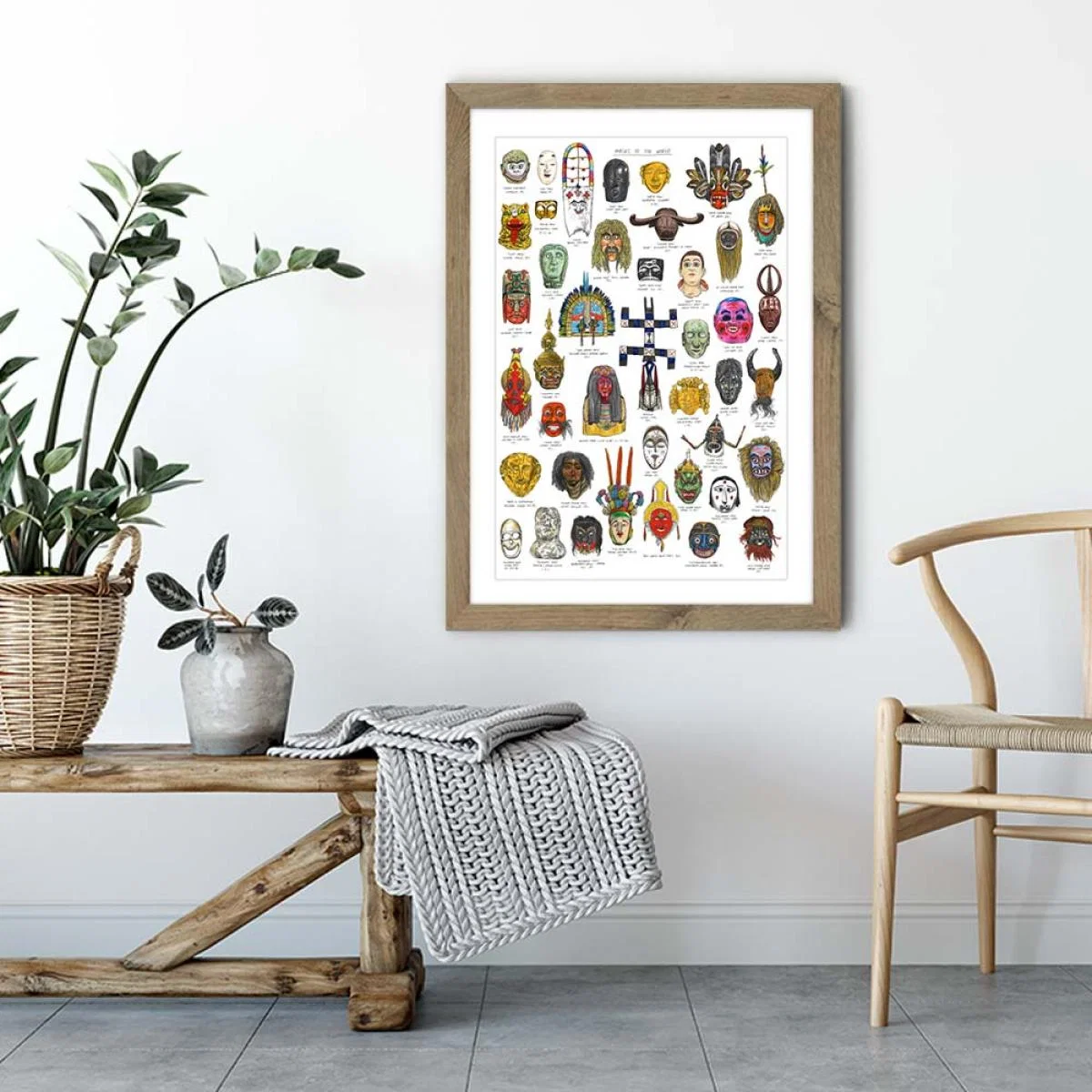 Oak Frame Masks Art Print – image 4