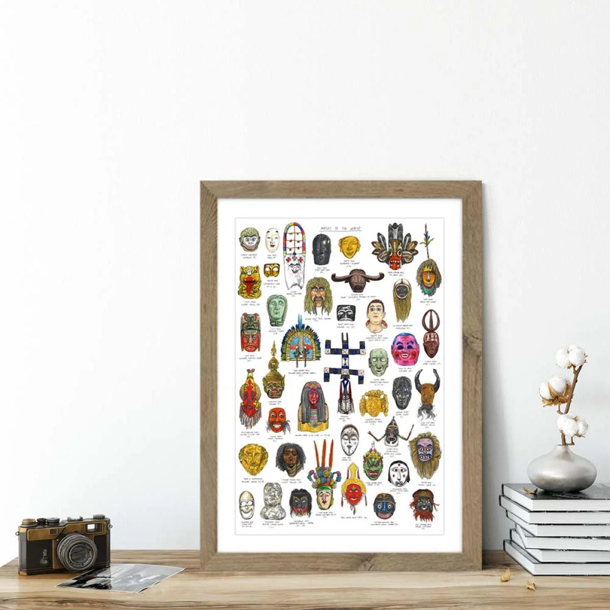 Oak Frame Masks Art Print – image 5