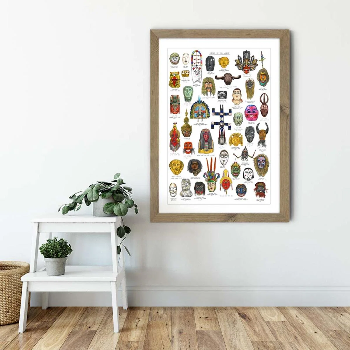 Oak Frame Masks Art Print – image 6