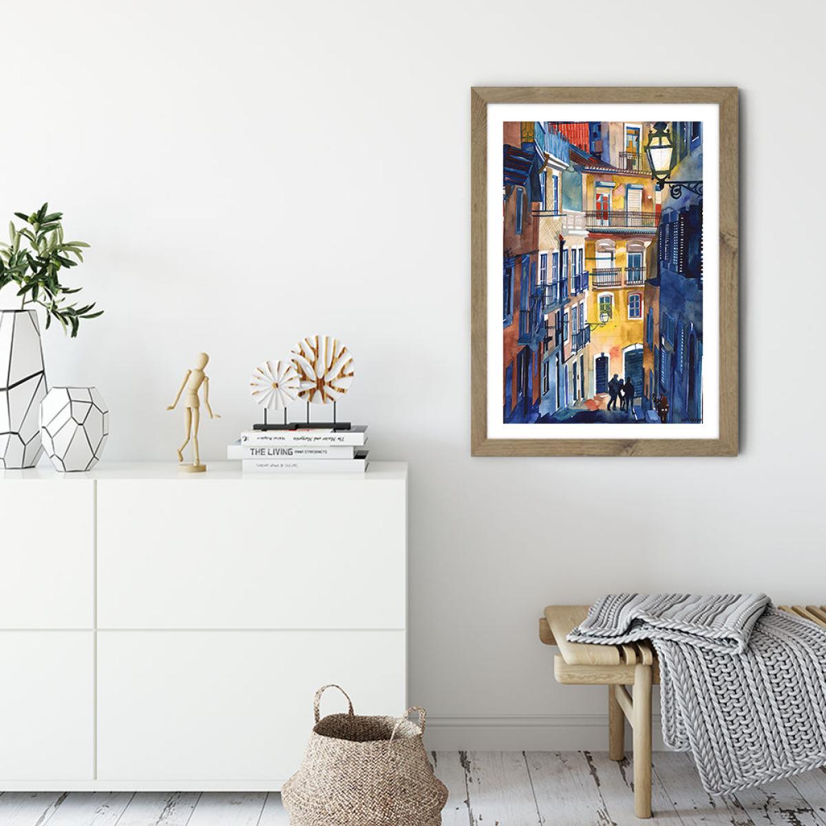 Lisbon Art Print Oak Frame – image 3
