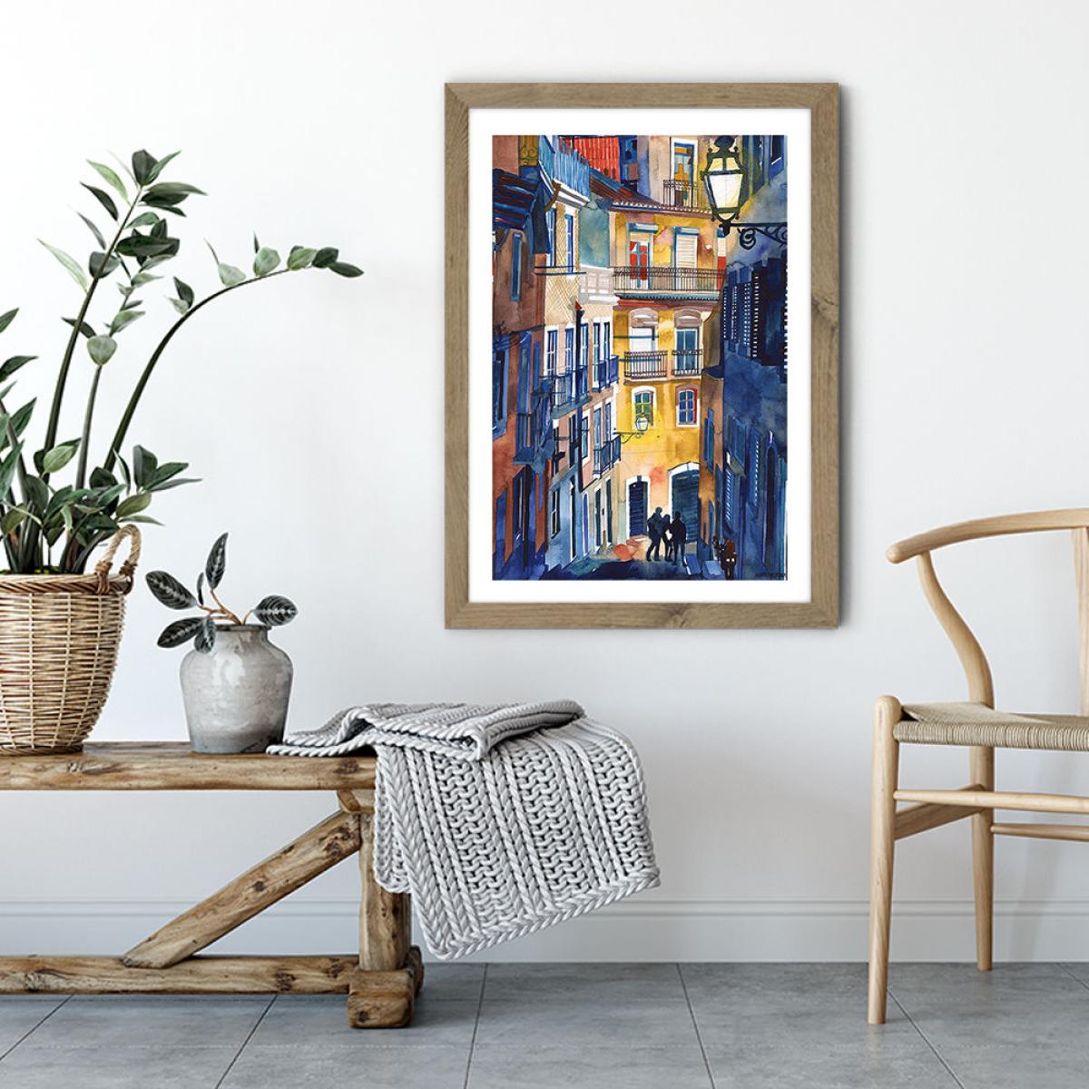 Lisbon Art Print Oak Frame – image 4