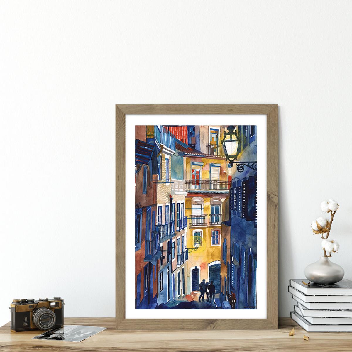 Lisbon Art Print Oak Frame – image 5