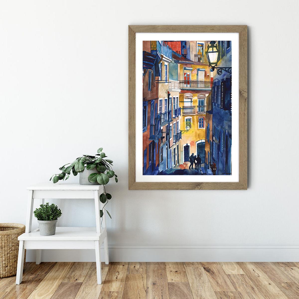 Lisbon Art Print Oak Frame – image 6
