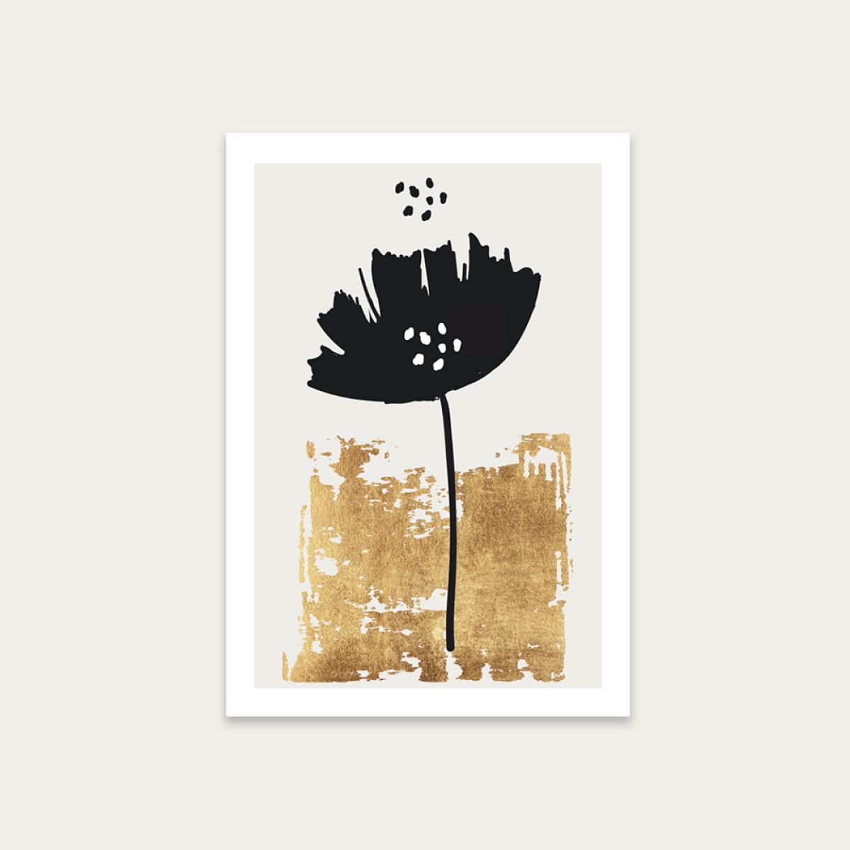 Black Poppy Art Print Unframed