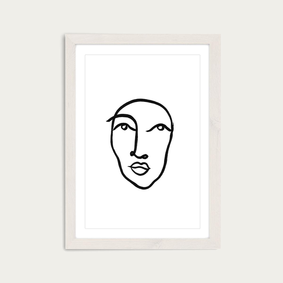 Faces VI Art Print White Frame – image 1