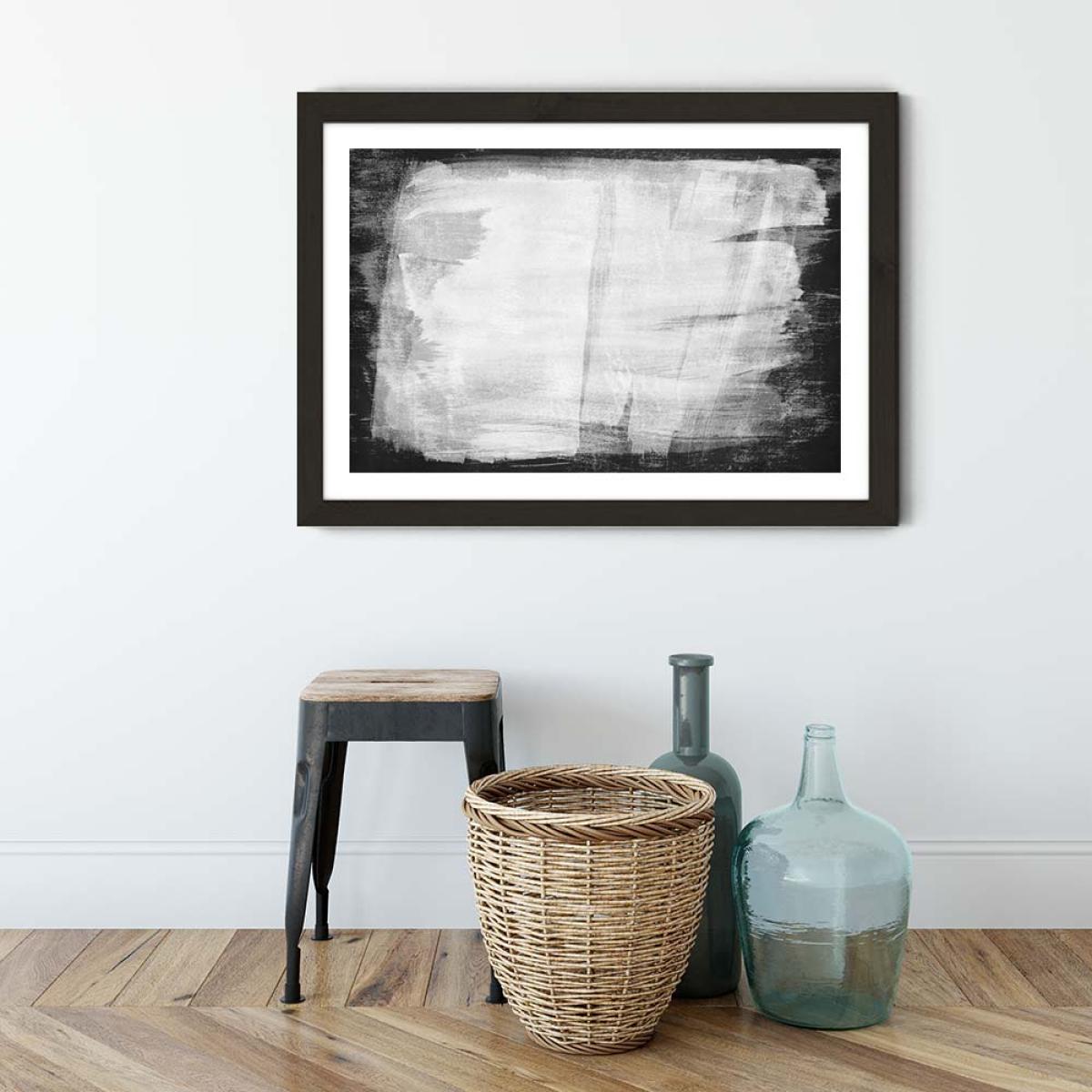 Minimal Abstract Black and White 10 Art Print Black Frame – image 3